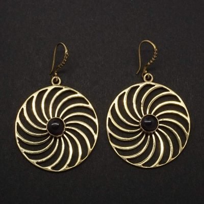 amethyst earrings spiral mandala