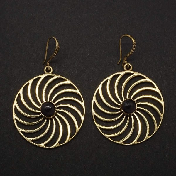 amethyst earrings spiral mandala