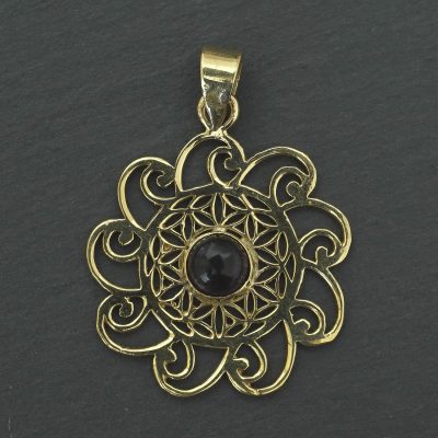 amethyst flower of life pendant spirals
