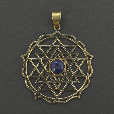 lapis lazuli shri yantra pendant