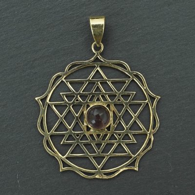 amethyst shri yantra pendant