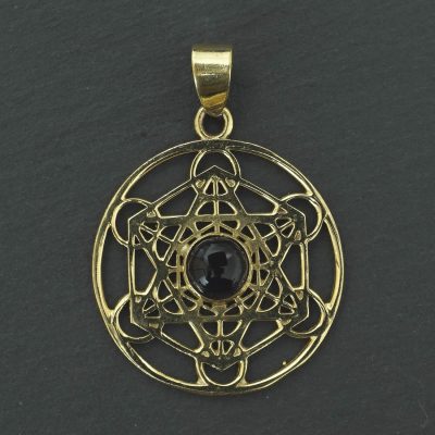 amethyst shatkona pendant