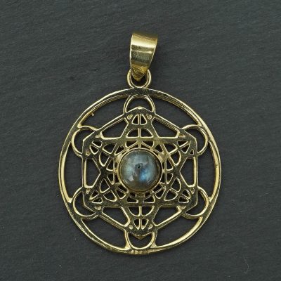 labradorite shatkona pendant