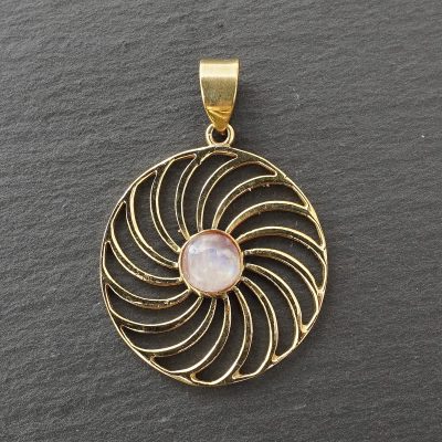 rainbow moonstone spiral mandala